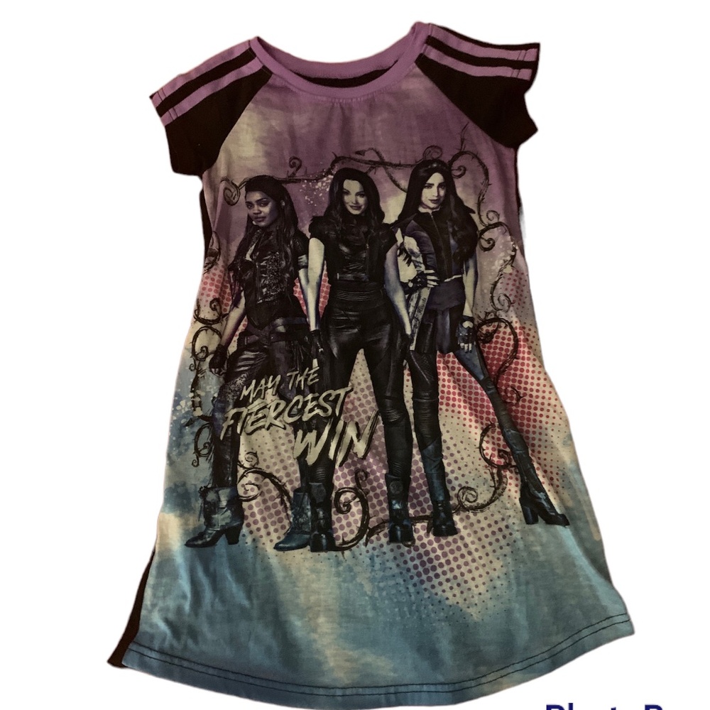 DISNEY DESCENDANTS 3 Girls Pajama Nightgown Size 8